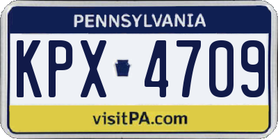 PA license plate KPX4709