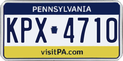 PA license plate KPX4710