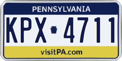 PA license plate KPX4711