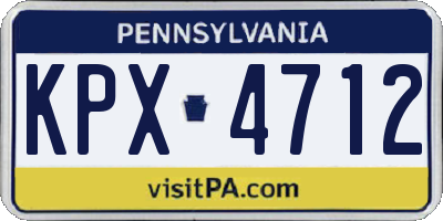 PA license plate KPX4712