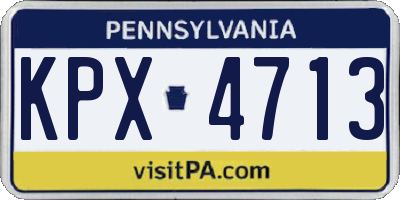 PA license plate KPX4713