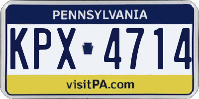 PA license plate KPX4714