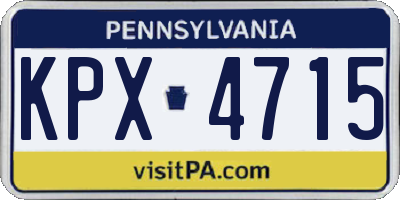 PA license plate KPX4715