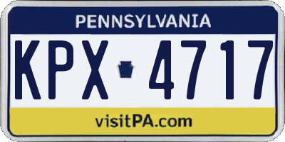 PA license plate KPX4717