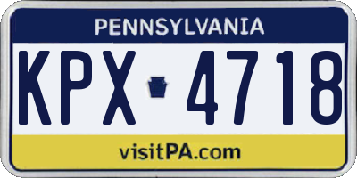 PA license plate KPX4718