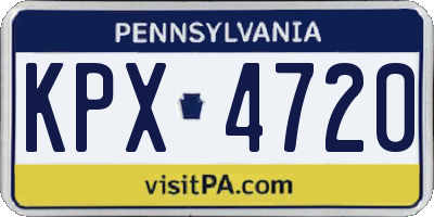 PA license plate KPX4720
