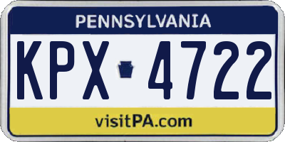 PA license plate KPX4722