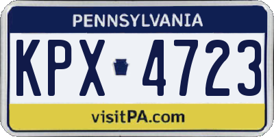 PA license plate KPX4723