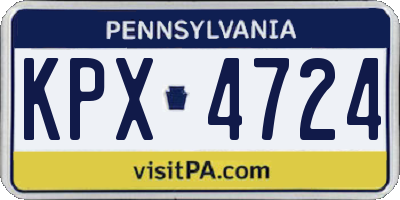 PA license plate KPX4724