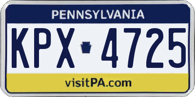 PA license plate KPX4725