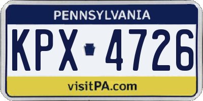 PA license plate KPX4726