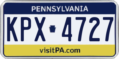 PA license plate KPX4727