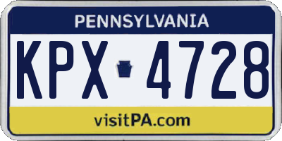PA license plate KPX4728