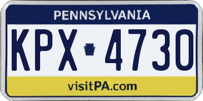 PA license plate KPX4730