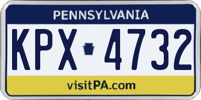 PA license plate KPX4732
