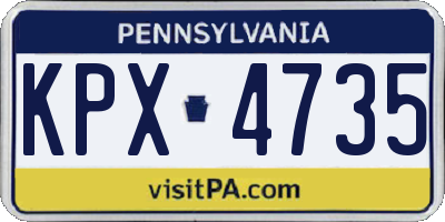PA license plate KPX4735