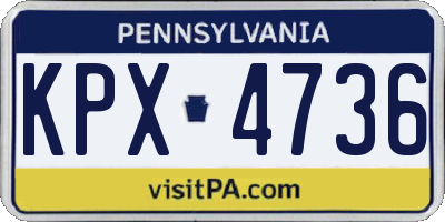 PA license plate KPX4736