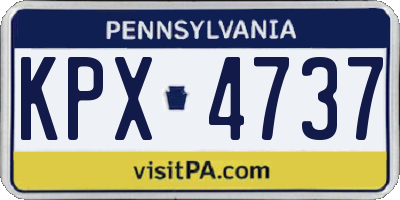 PA license plate KPX4737