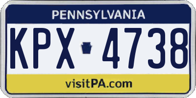 PA license plate KPX4738