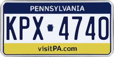 PA license plate KPX4740