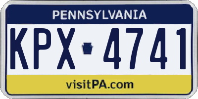 PA license plate KPX4741