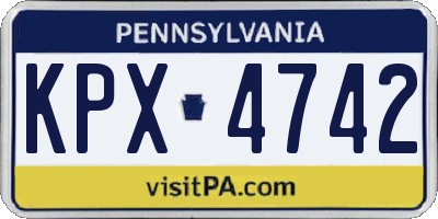 PA license plate KPX4742