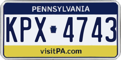 PA license plate KPX4743