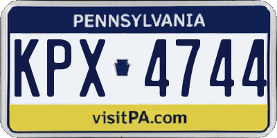 PA license plate KPX4744