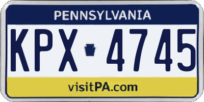PA license plate KPX4745