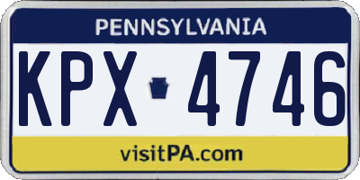 PA license plate KPX4746