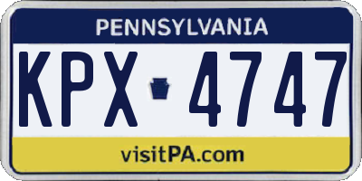 PA license plate KPX4747