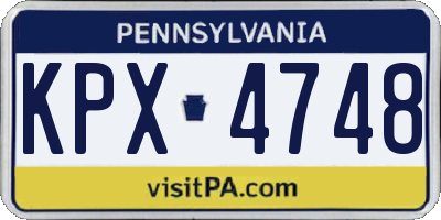 PA license plate KPX4748
