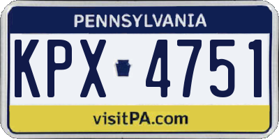PA license plate KPX4751