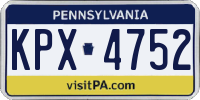 PA license plate KPX4752