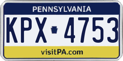 PA license plate KPX4753