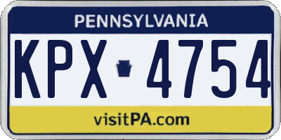 PA license plate KPX4754