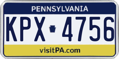 PA license plate KPX4756