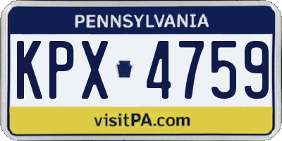 PA license plate KPX4759