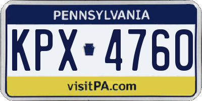 PA license plate KPX4760