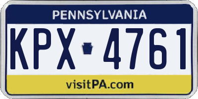 PA license plate KPX4761