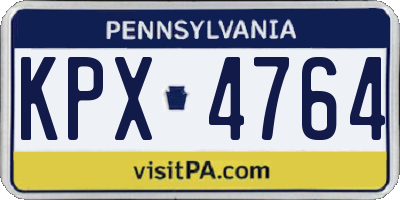 PA license plate KPX4764