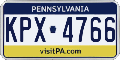 PA license plate KPX4766