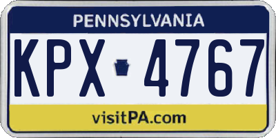 PA license plate KPX4767