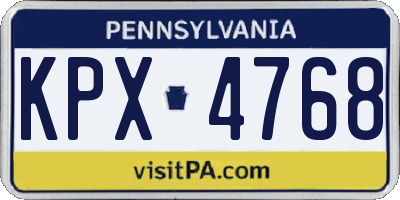 PA license plate KPX4768