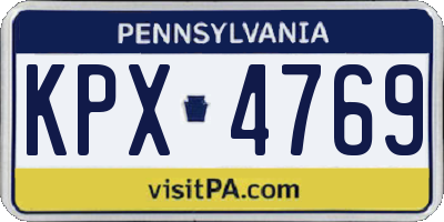 PA license plate KPX4769