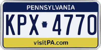 PA license plate KPX4770