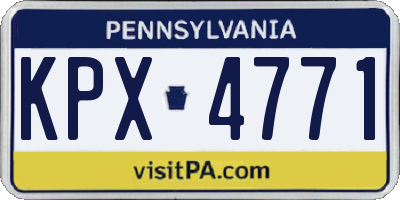PA license plate KPX4771