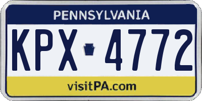PA license plate KPX4772