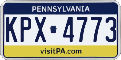PA license plate KPX4773