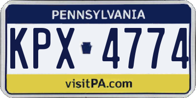 PA license plate KPX4774